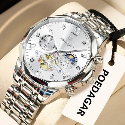 Original Luxury Men's Watch Waterproof Luminous Chronograph Men Wristwatch Stainless Steel Quartz Watches For Man Reloj