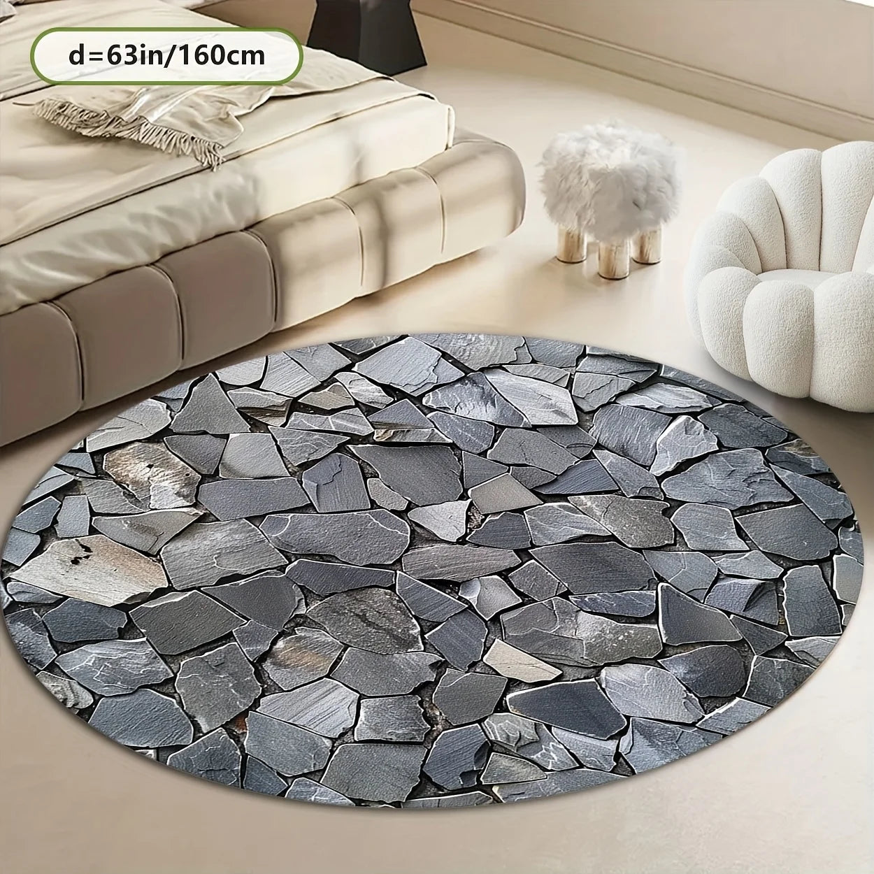3D Stone Pattern Polyester Mat