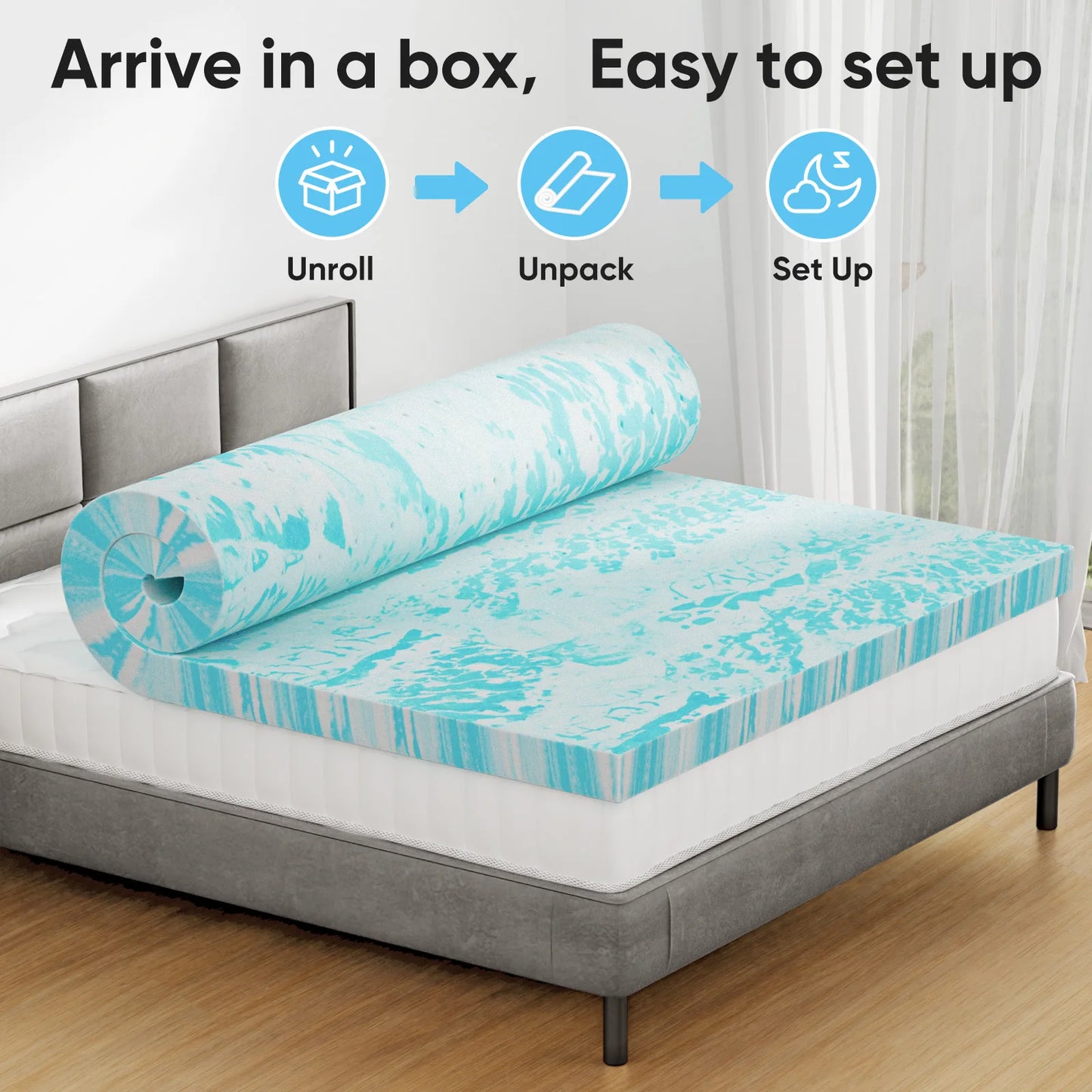 2-3 Inch Gel Memory Foam Mattress Topper