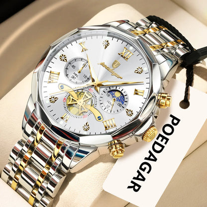 Original Luxury Men's Watch Waterproof Luminous Chronograph Men Wristwatch Stainless Steel Quartz Watches For Man Reloj