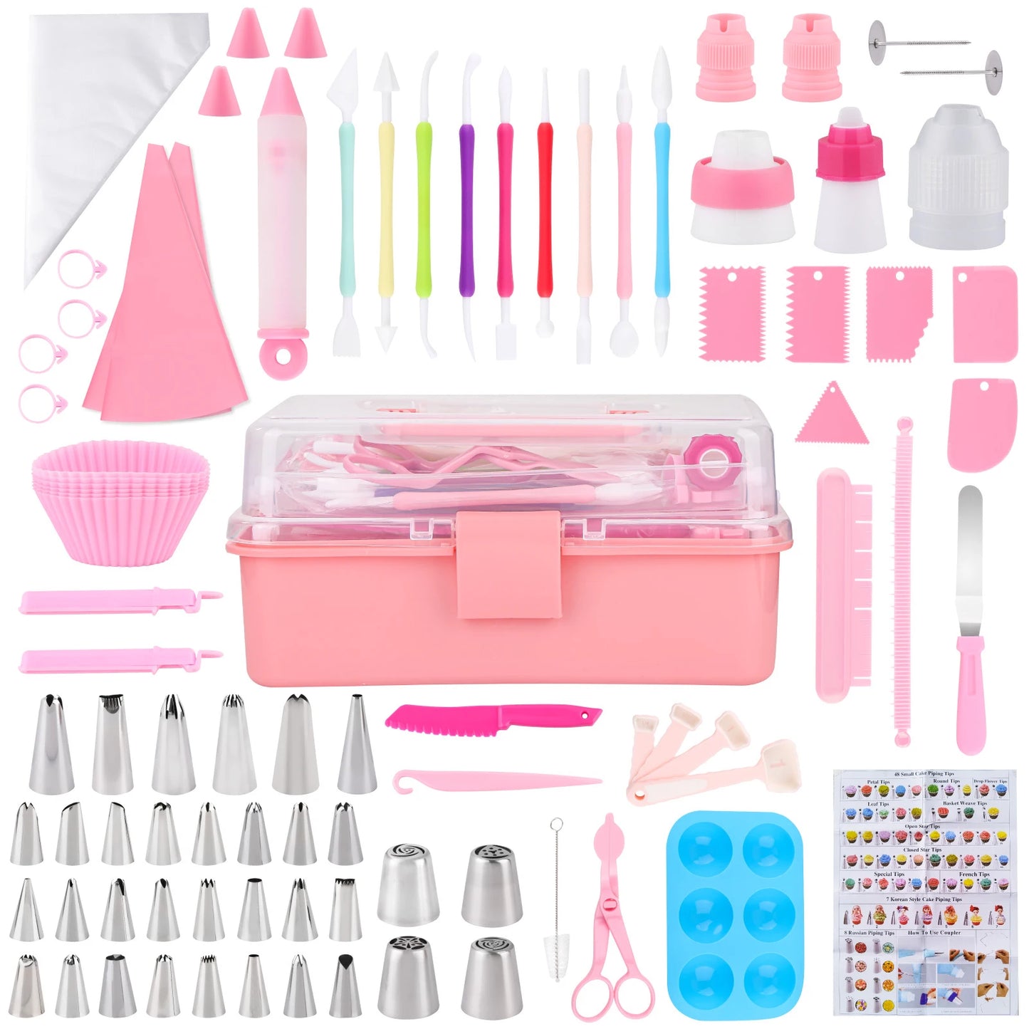 138 Pc Pink Cake Decorating Baking Set (Boxed)