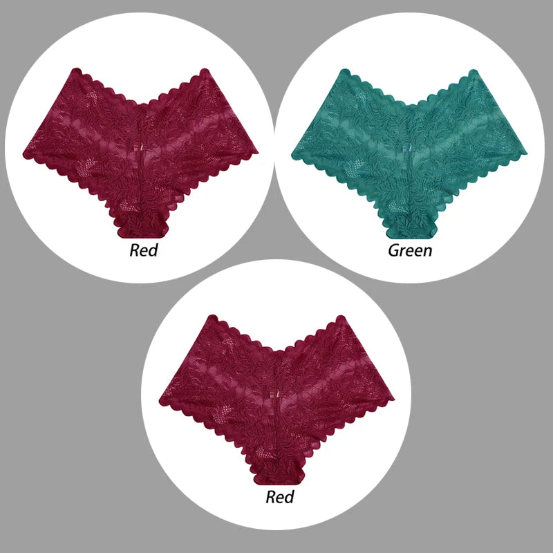 3PCS Underwear Sexy Lace Women Panties