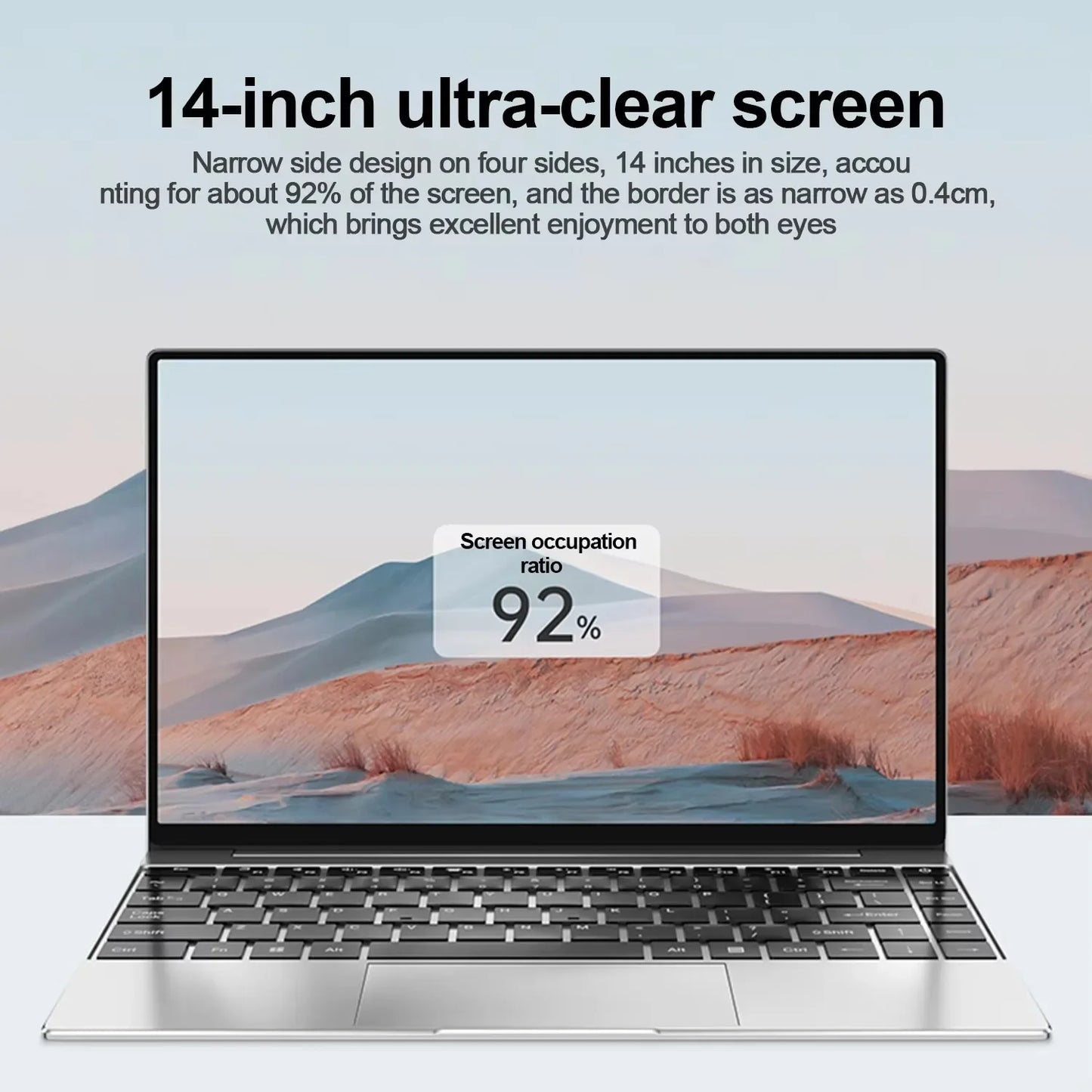 Ultra Slim Laptop 14.1" 16GB RAM 2TB SSD Intel N3700 Notebook Windows 11 Pro