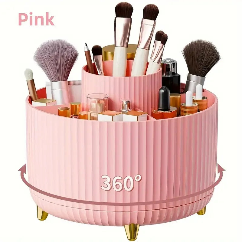 360° Rotating 5 Slot Makeup Brushes Holder Organizer