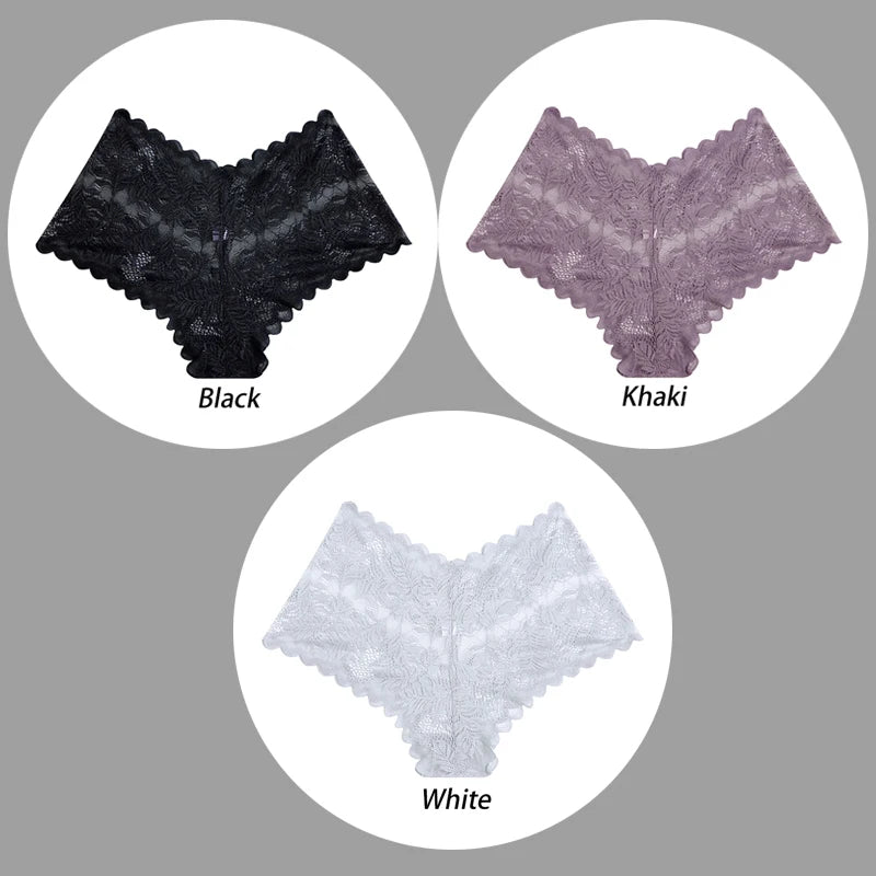 3PCS Underwear Sexy Lace Women Panties