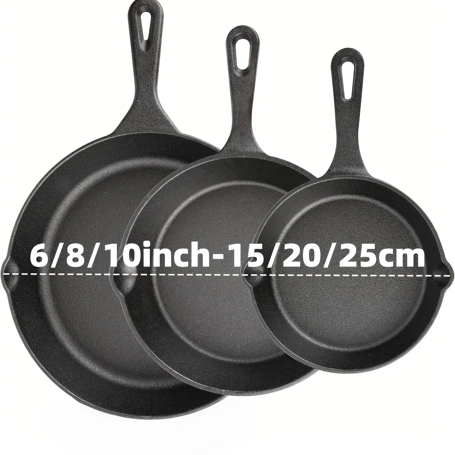 3 Pc Cast Iron Skillet Set