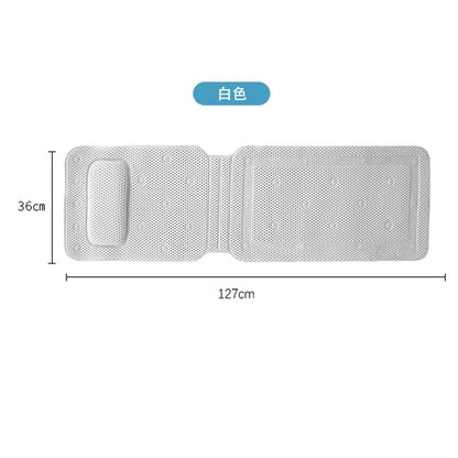 Extra Long Bathtub Mat With Pillow Soft PVC Massage
