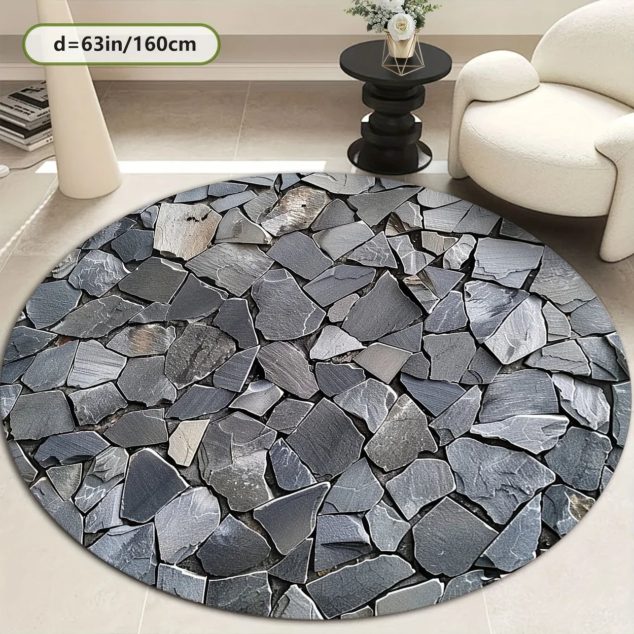 3D Stone Pattern Polyester Mat