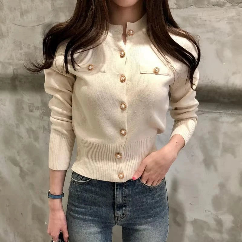 Women's Long Sleeve Cardigan Sweater Knitted