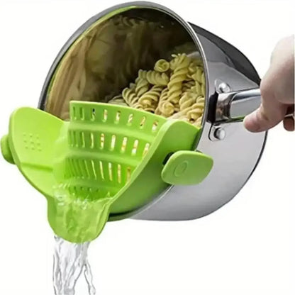 1PC Adjustable Silicone Clip on Strainer for Pots