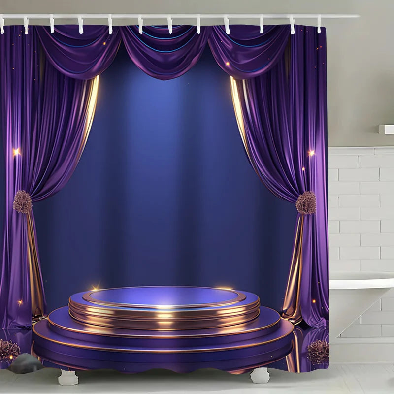 4Pc Purple-Gold Stage-Themed Bathroom Set