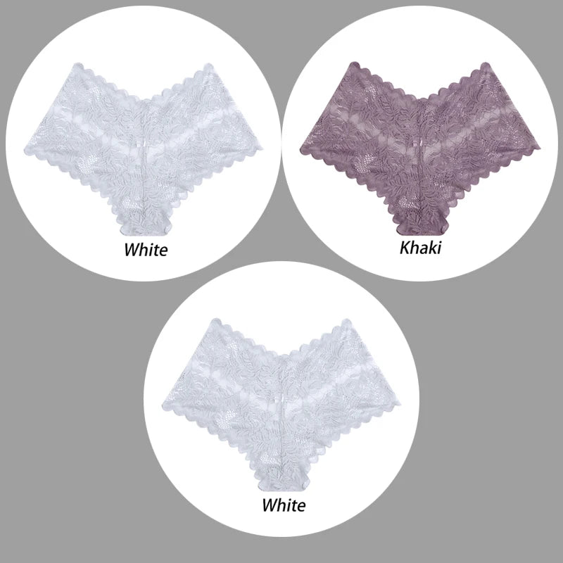 3PCS Underwear Sexy Lace Women Panties
