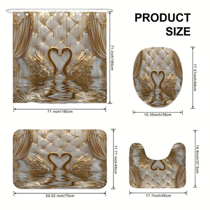 Gold Swan Bathroom Four-Piece Set
