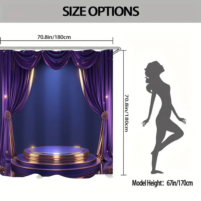 4Pc Purple-Gold Stage-Themed Bathroom Set