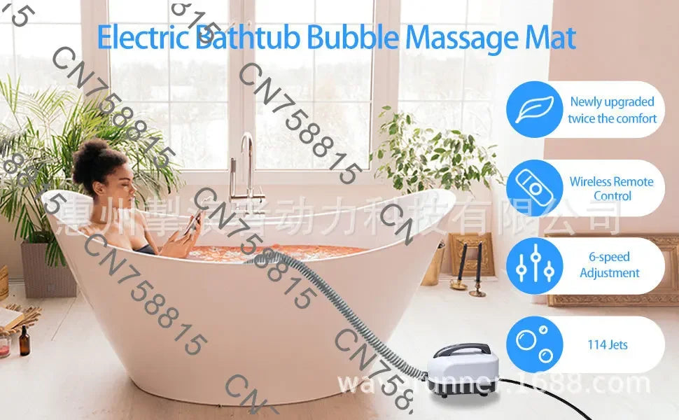 Wireless Remote Control Bubble Bath Massage Spa With Mat