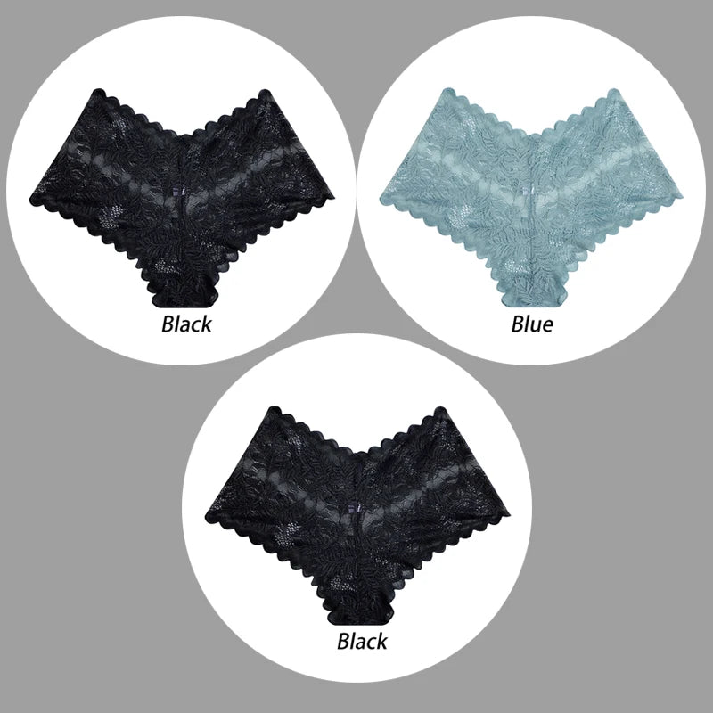 3PCS Underwear Sexy Lace Women Panties
