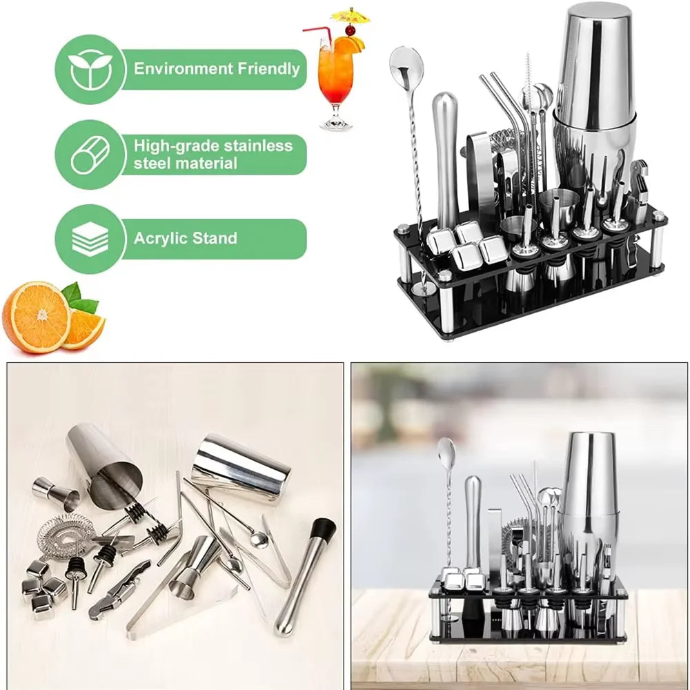 20-Piece Boston Cocktail Bartender Shaker Set