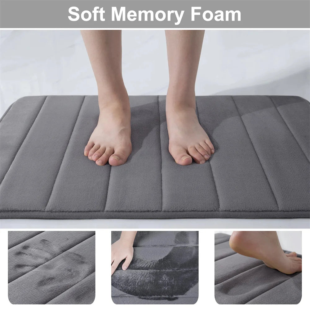 Memory Foam Bath Mat Super Absorbent Bathroom Mat