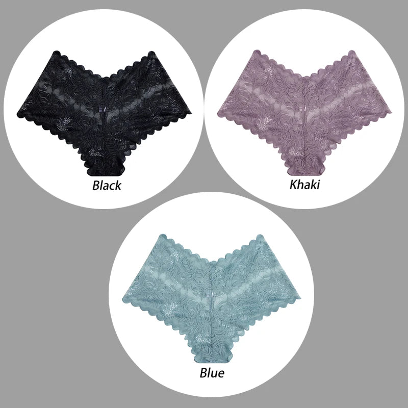 3PCS Underwear Sexy Lace Women Panties