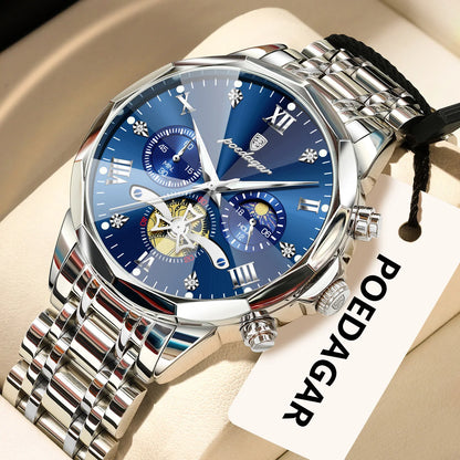 Original Luxury Men's Watch Waterproof Luminous Chronograph Men Wristwatch Stainless Steel Quartz Watches For Man Reloj