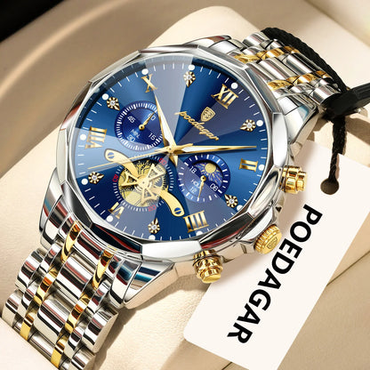 Original Luxury Men's Watch Waterproof Luminous Chronograph Men Wristwatch Stainless Steel Quartz Watches For Man Reloj