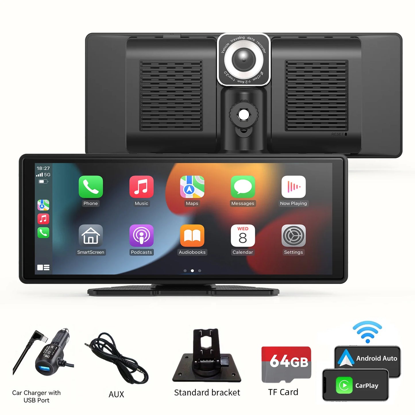 10.26" Inch HD Touchscreen With CarPlay, Bluetooth & Android Auto
