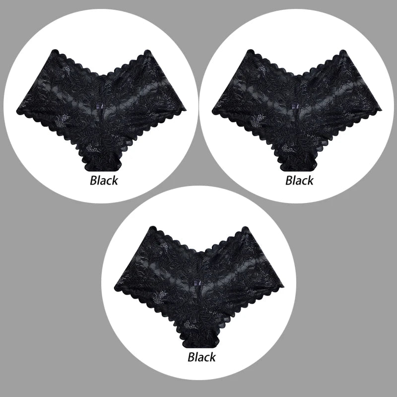 3PCS Underwear Sexy Lace Women Panties