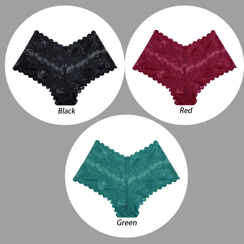 3PCS Underwear Sexy Lace Women Panties