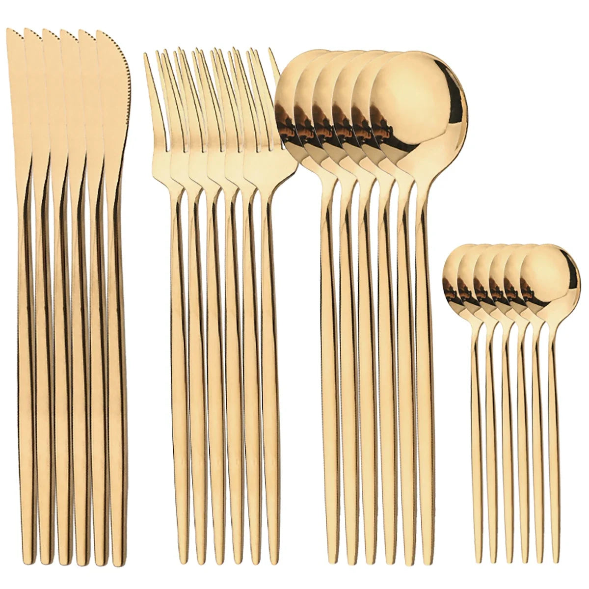 24pcs Gold Flatware Stainless Steel Cutlery Gift Box Set