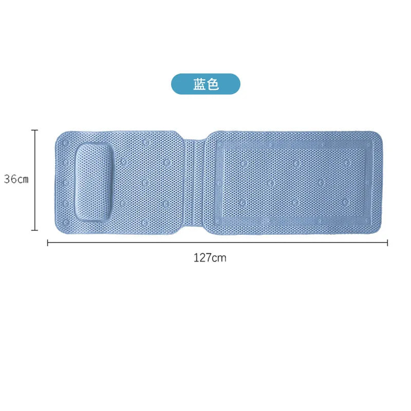 Extra Long Bathtub Mat With Pillow Soft PVC Massage