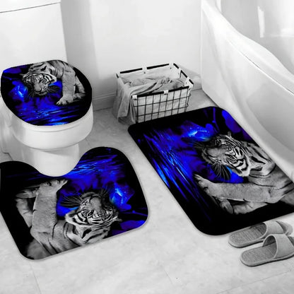 1/3/4pcs Tiger Flower Shower Set
