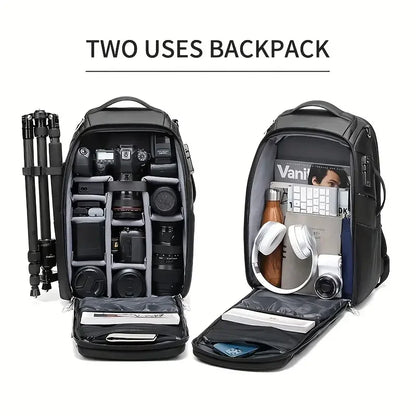 Waterproof Camera Backpac Tripod Camera Bag Suitable for 17-Inch Laptop