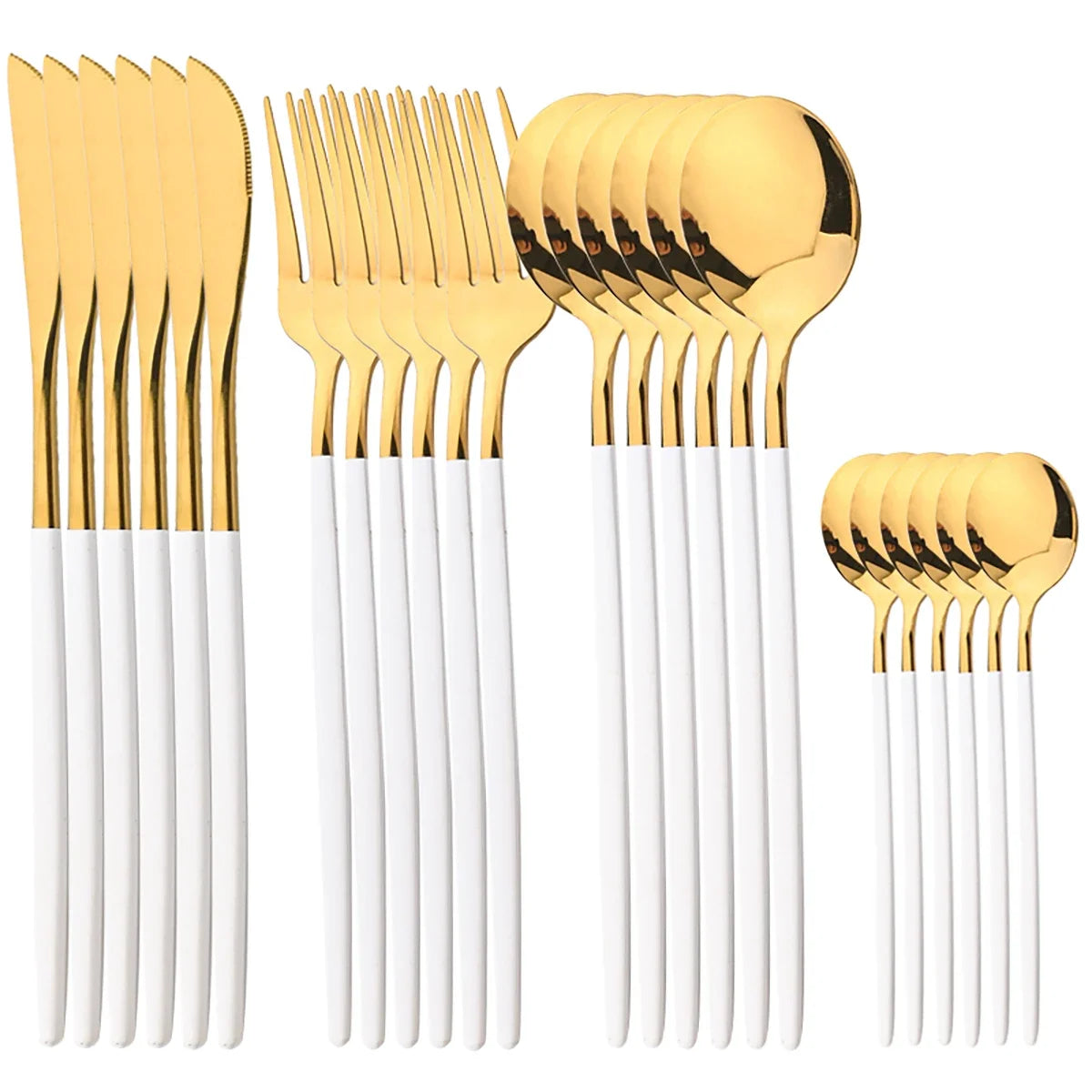 24pcs Gold Flatware Stainless Steel Cutlery Gift Box Set