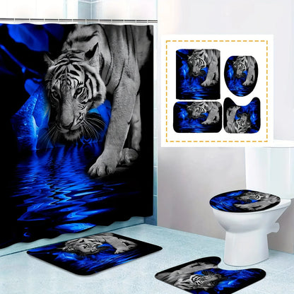 1/3/4pcs Tiger Flower Shower Set
