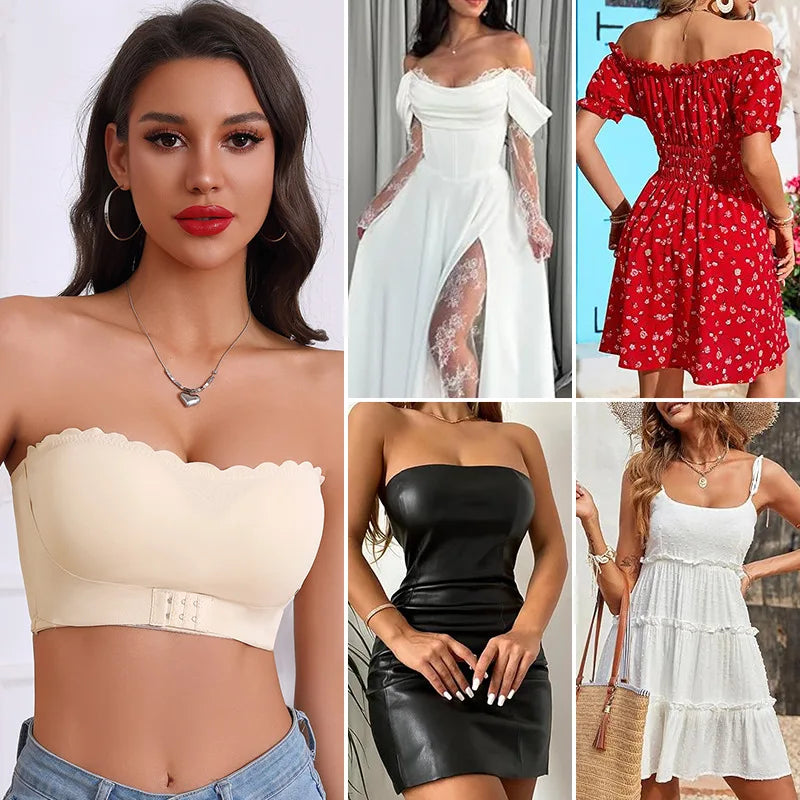 Women's Strapless Front Closure Wireless Bra