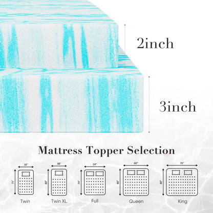 2-3 Inch Gel Memory Foam Mattress Topper