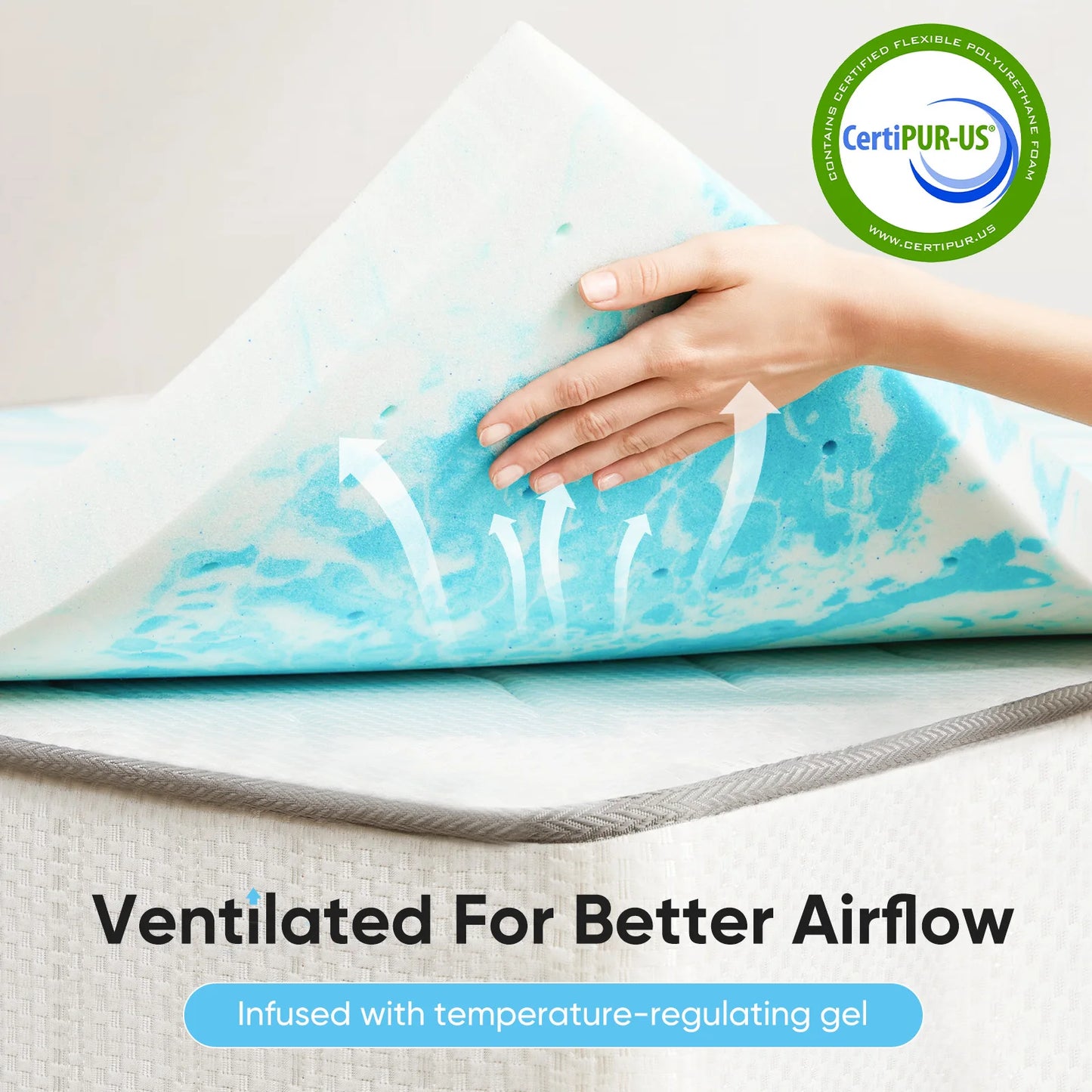 2-3 Inch Gel Memory Foam Mattress Topper