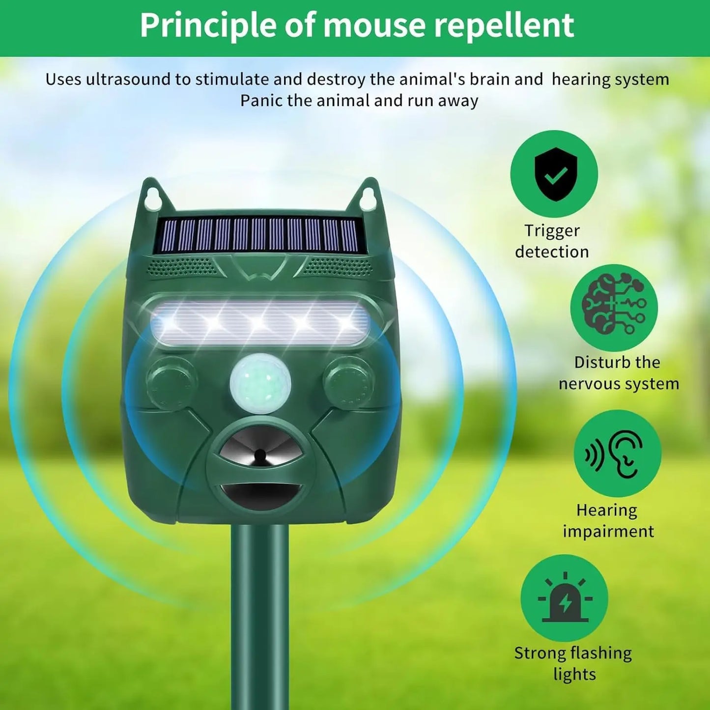 1Pack Animal Repellent Outdoor Solar