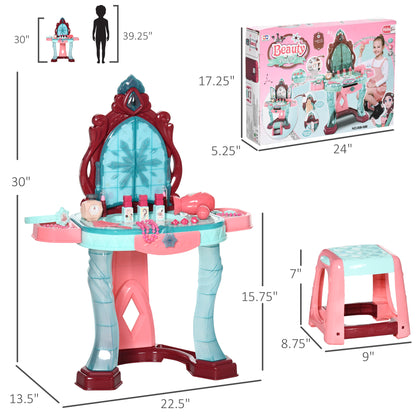 Kids Vanity Set with Self-Opening Mirror