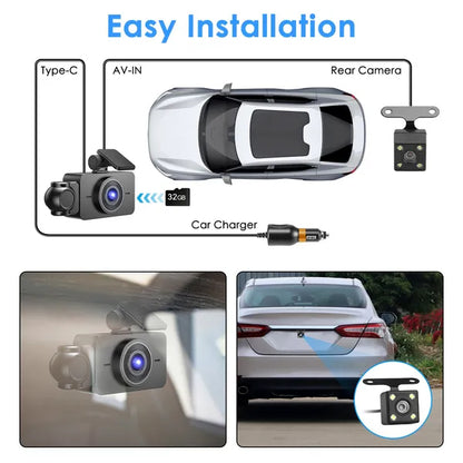 3 Channel Car Dash Cam With 32G MMC Card