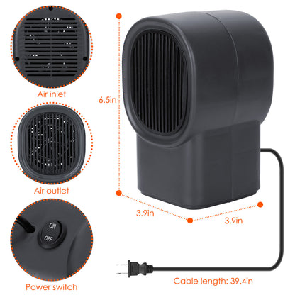 1Pc 500W Portable Electric Space Heater
