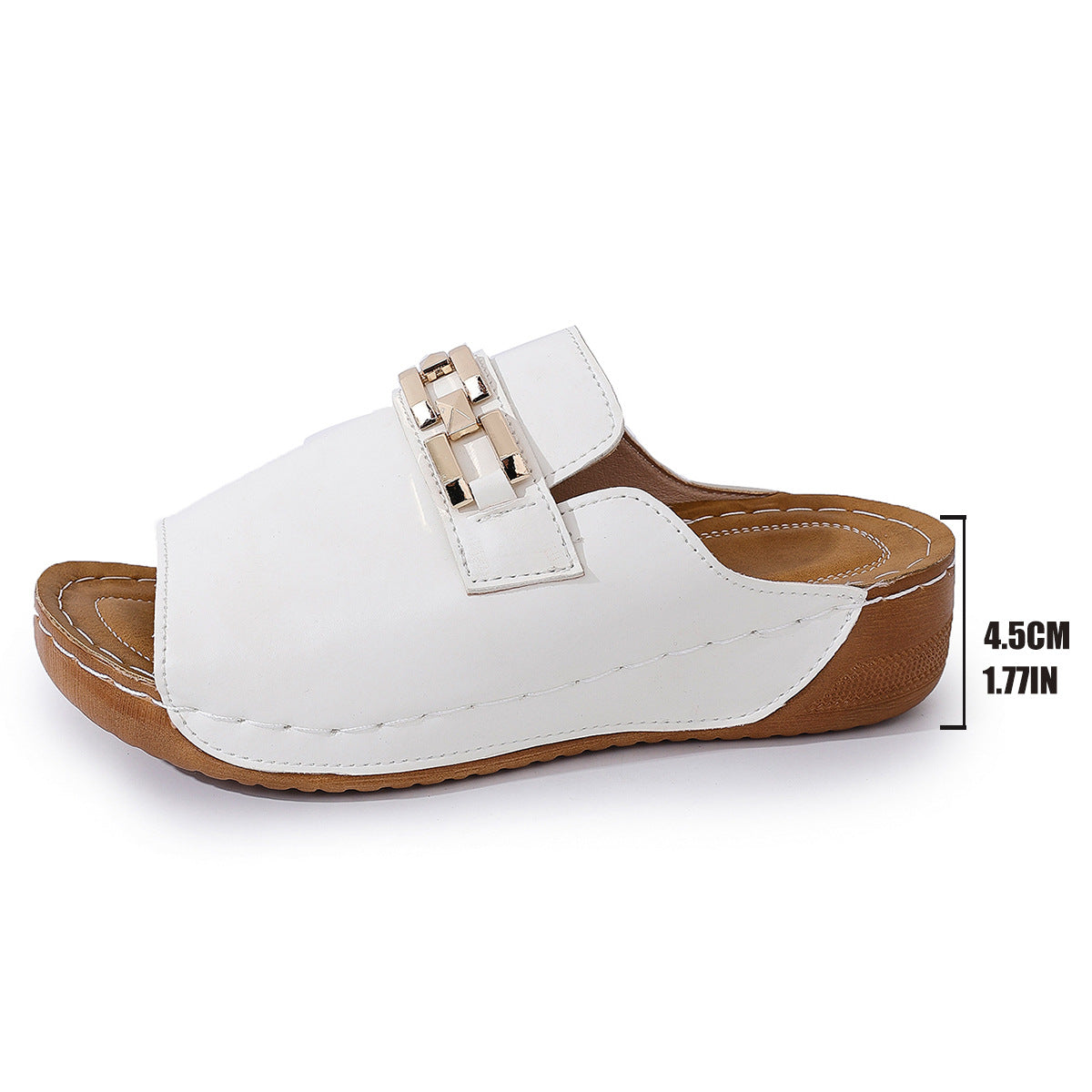 Women's Open-Toe Sandal Slippers With Metal Accessories