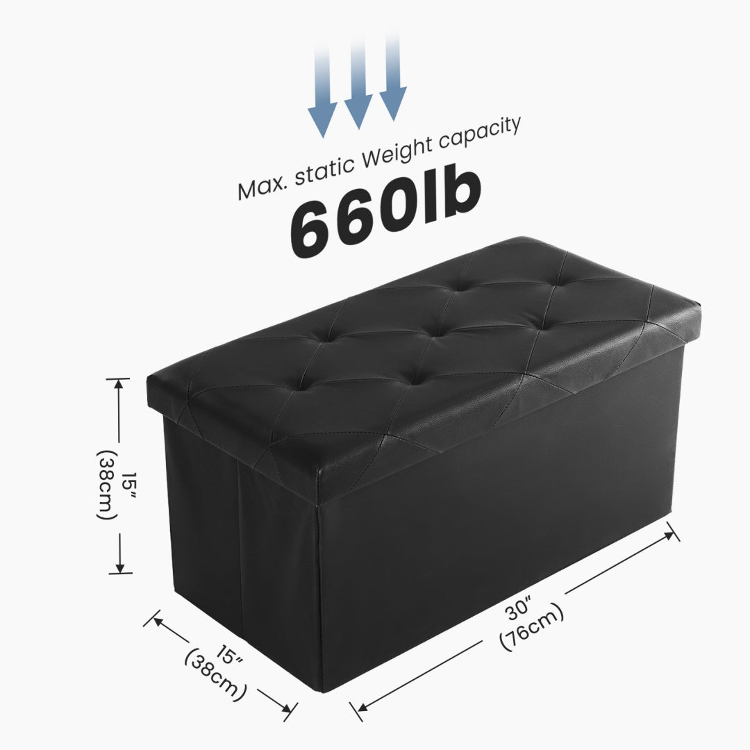 Foldable Storage Ottoman Bench