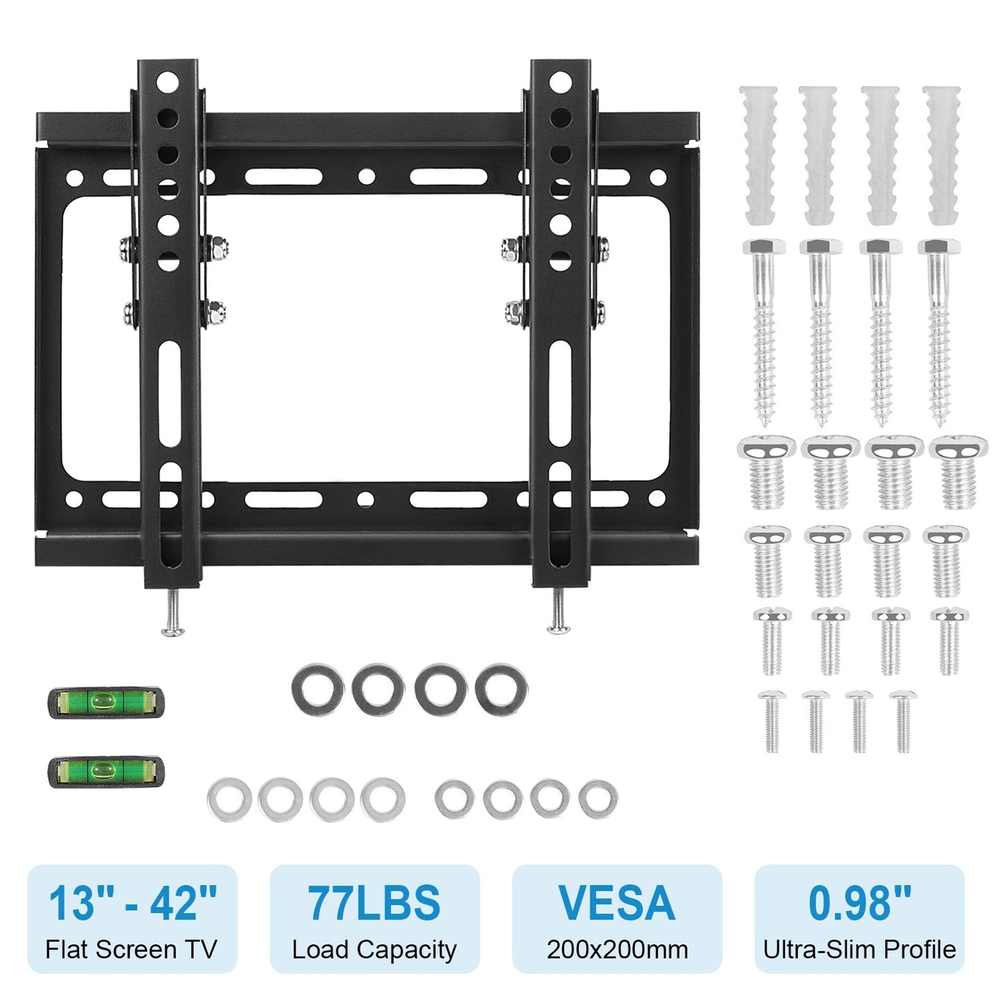 TV Wall Mount Bracket Tilt For 13in-42in LED LCD PLASMA Flat TV VESA 200x200mm