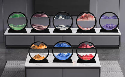 Moving Sand Art Picture Round Glass 3D Deep Sea Sandscape In Motion Display