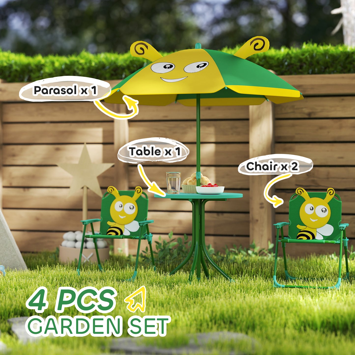 Kids Picnic Table And Chair Set, Outdoor Activity Table Green