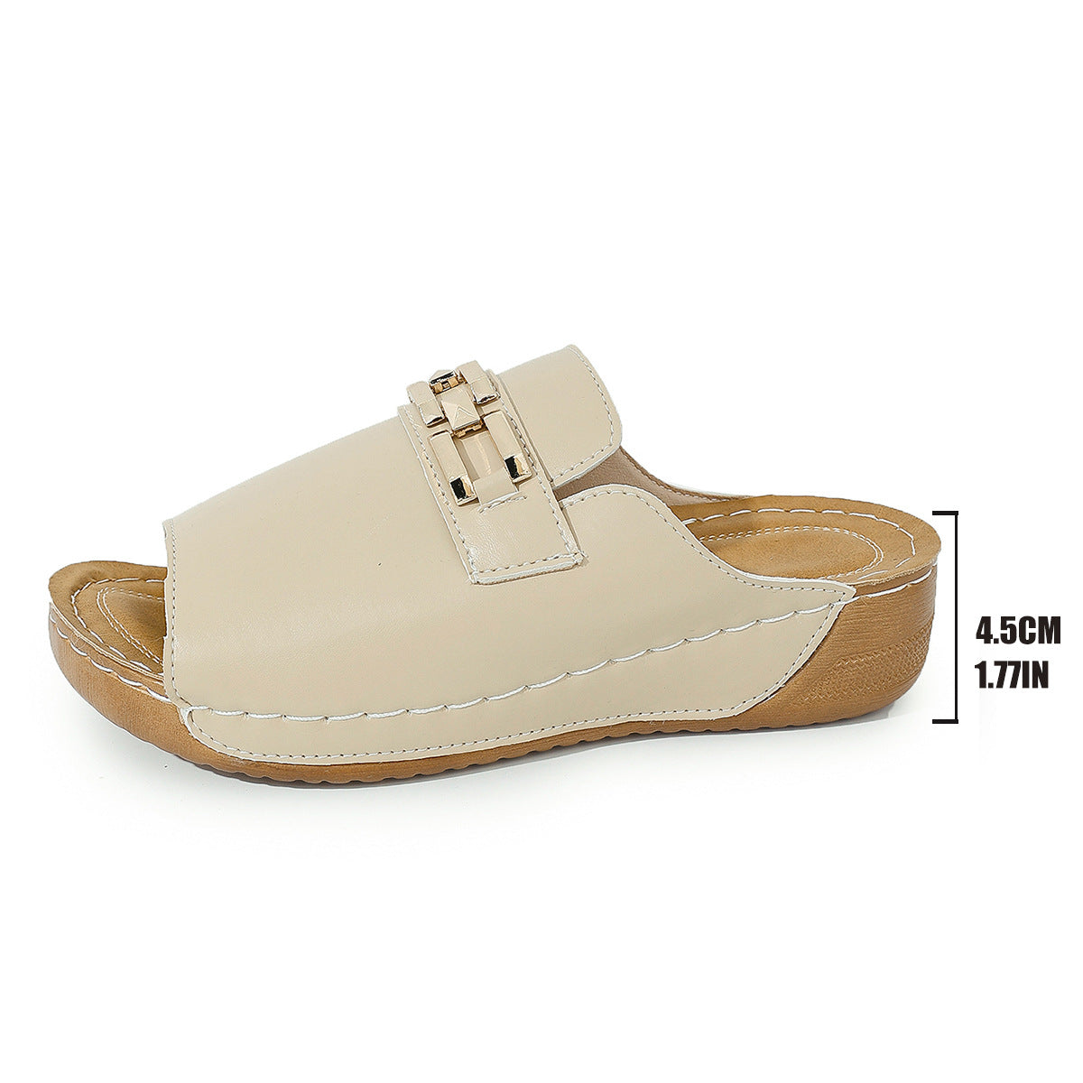 Women's Open-Toe Sandal Slippers With Metal Accessories