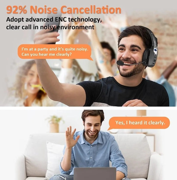 Bluetooth Wireless Headset With Noise Cancelling Mic