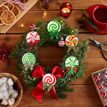 24 Pieces Peppermint Christmas Tree Ornaments