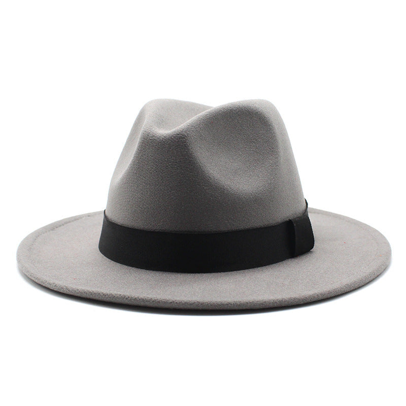New Panama Flat Brim Fedora Hat Woolen Hat Men's And Women's Hats